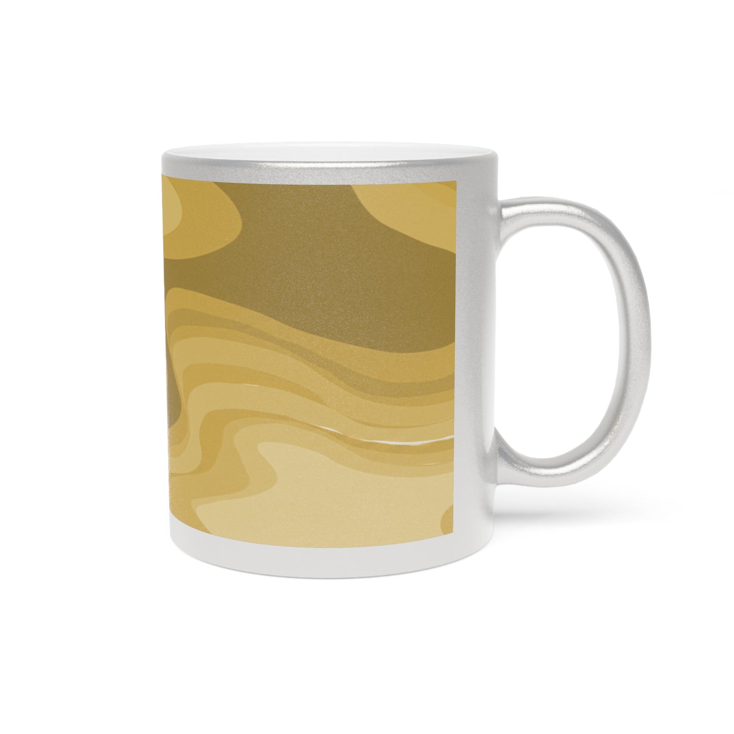 Brown Wavey 11 oz Metallic Mug (Silver\Gold)