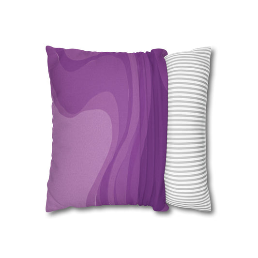 Wavey Purple Wavey Spun Polyester Square Pillowcase, 14" x 14"