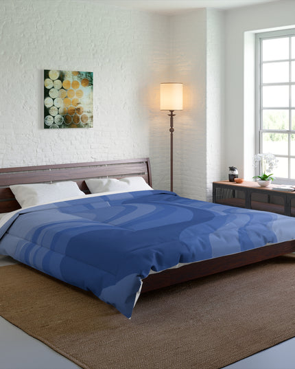 Deep Blue Wavey 104" × 88" Comforter