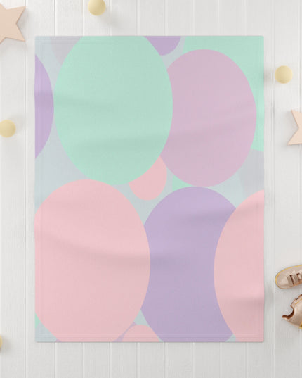 Pastel Peach and Soft Green Patches Soft Fleece Baby Blanket, 30" x 40"