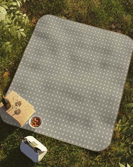 Desaturated Star-crossed Bodies Picnic Blanket, 61" × 51"