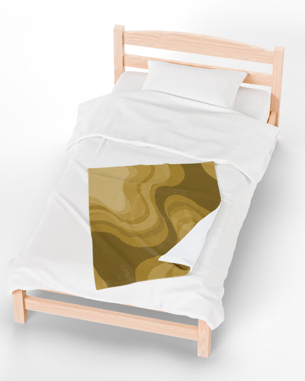 Brown Wavey Velveteen Plush Blanket, 30" x 40"