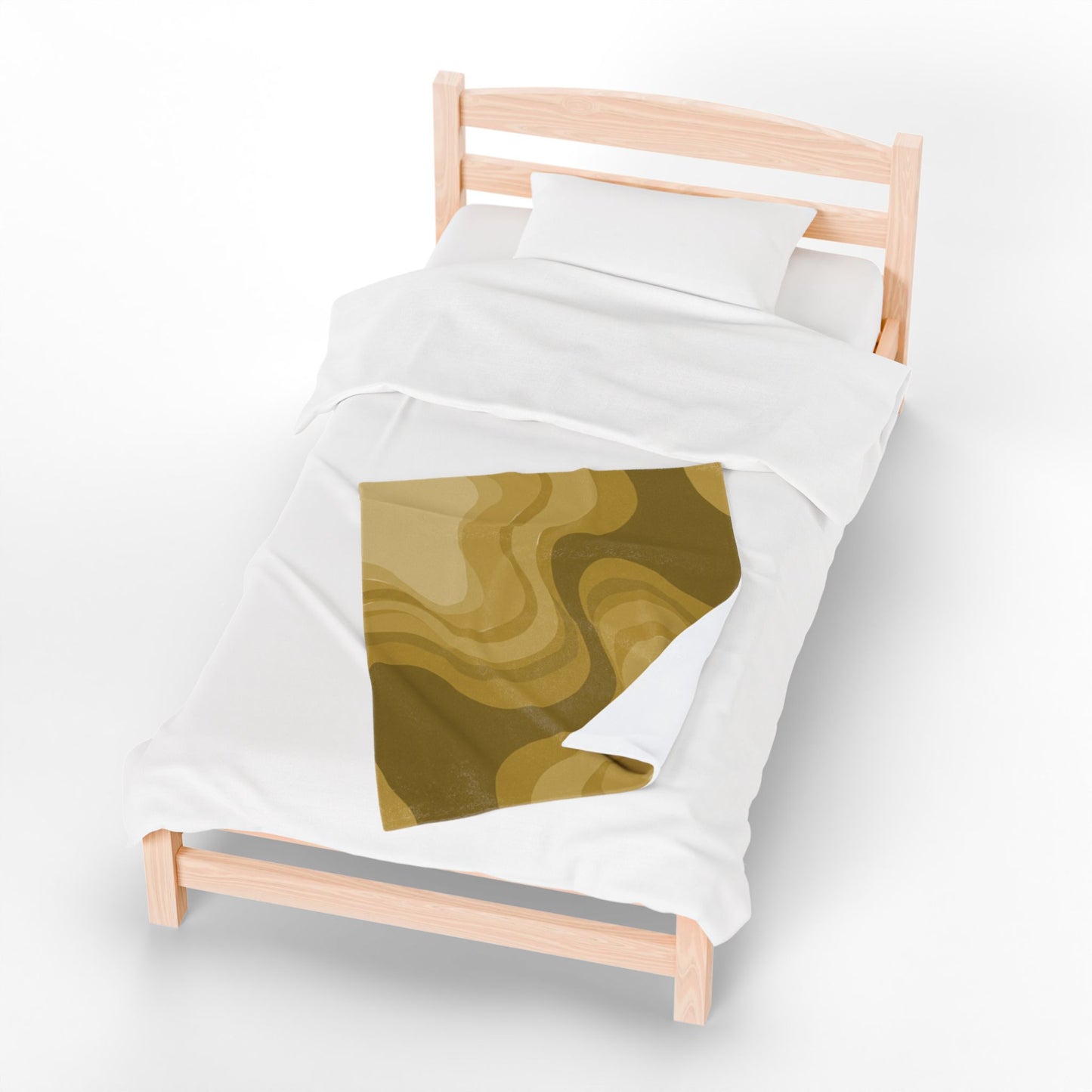 Brown Wavey Velveteen Plush Blanket, 30" x 40"