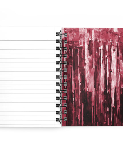 Striped Ruby Spiral Bound Journal, 5" x 7" 150 pages