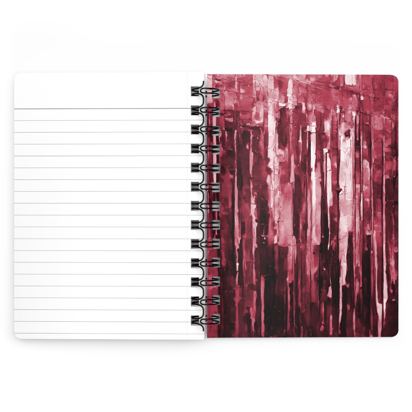 Striped Ruby Spiral Bound Journal, 5" x 7" 150 pages