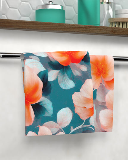 Orange Blossom Floral Bunch Face Towel, 13" x 13"