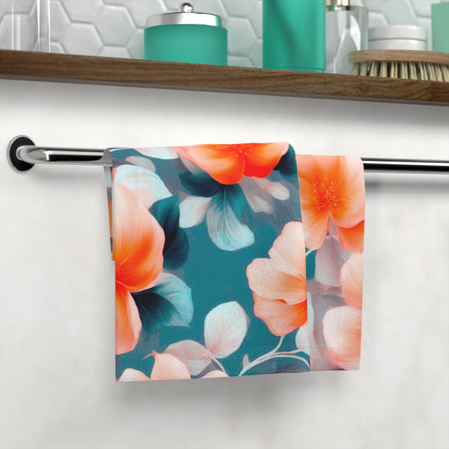 Orange Blossom Floral Bunch Face Towel, 13" x 13"