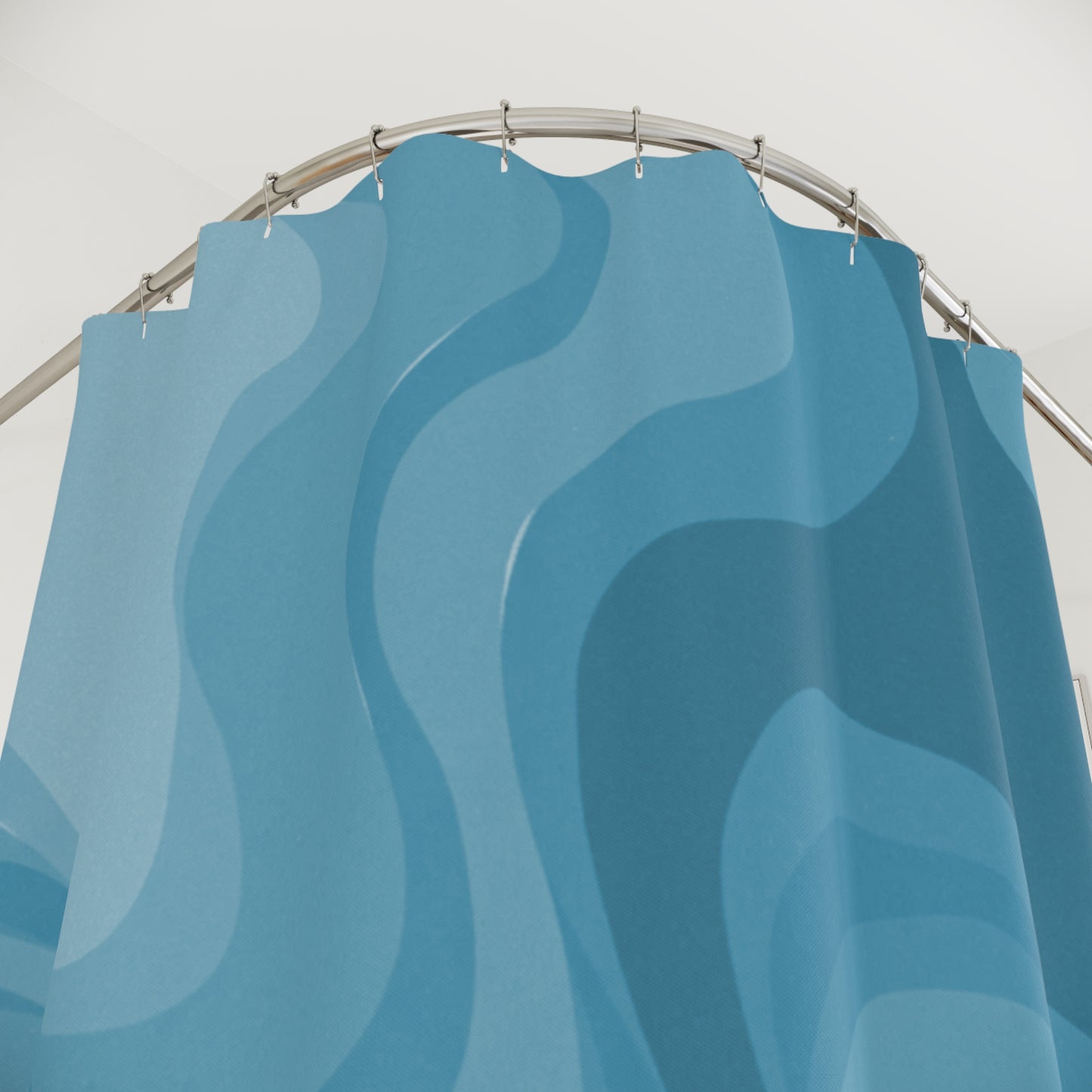 Sky Blue Wavey Shower Curtains, 71" x 74"