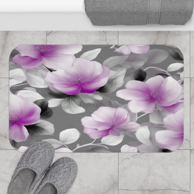 Purple Blossom Floral Bunch 34" x 21" Bath Mat