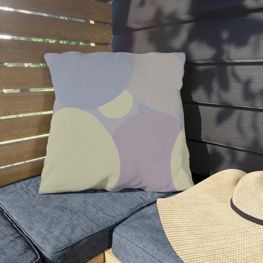 Pastel Soft Blue and Soft White Patches 20" x 20" Outdoor Pillows