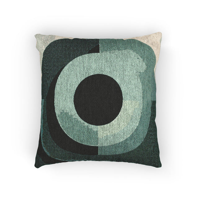 Tif Green Eyepiece Woven Pillow, 17" x 18"