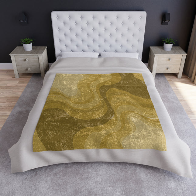 Brown Wavey 50" x 60" Crushed Velvet Blanket