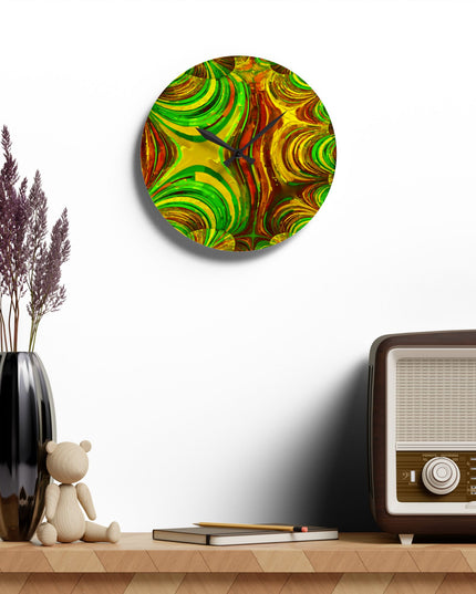 Uzi Spiral Beta Acrylic Wall Clock, Round or Square, 10.75" x 10.75"