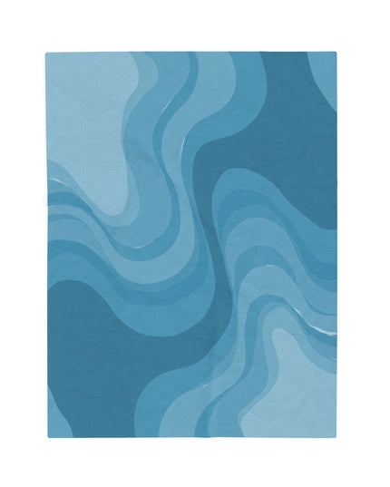 Sky Blue Wavey Velveteen Plush Blanket, 30" x 40"