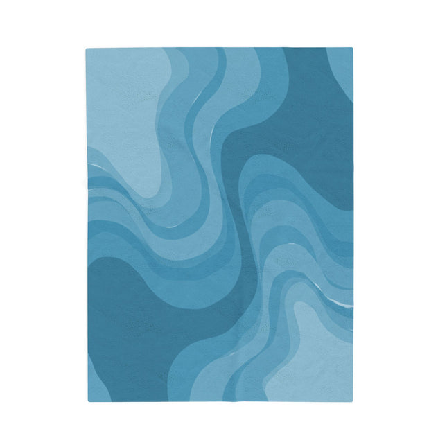 Sky Blue Wavey Velveteen Plush Blanket, 30" x 40"