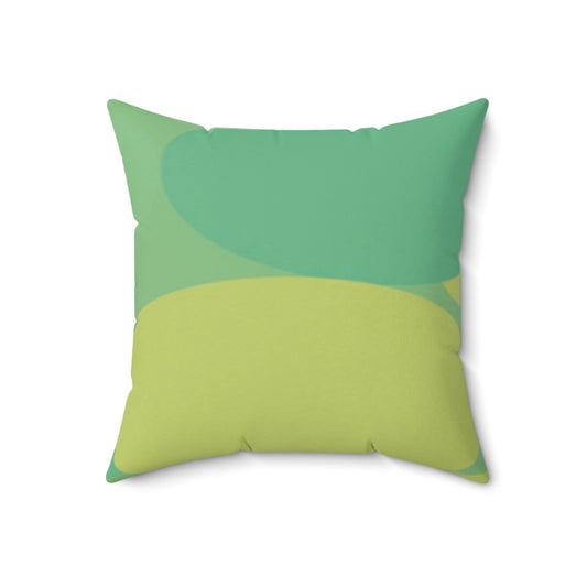 Pastel Green Patches 18" x 18" Faux Suede Square Pillow
