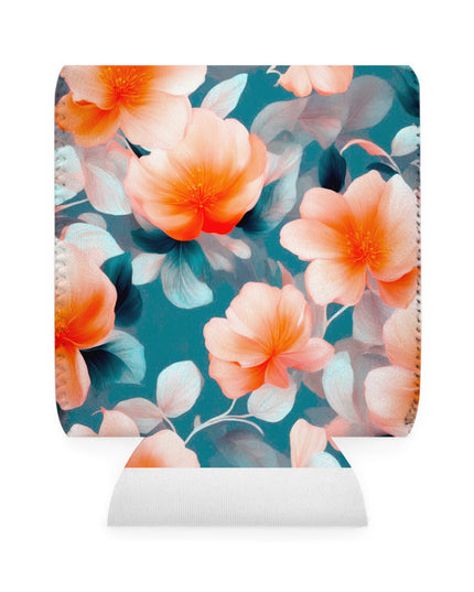 Orange Blossom Floral Bunch 12 oz Can Cooler Sleeve