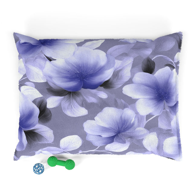 Indigo Blossom Floral Bunch Pet Bed, 40" × 30"