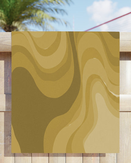 Brown Wavey Beach Towel, 30" x 60"