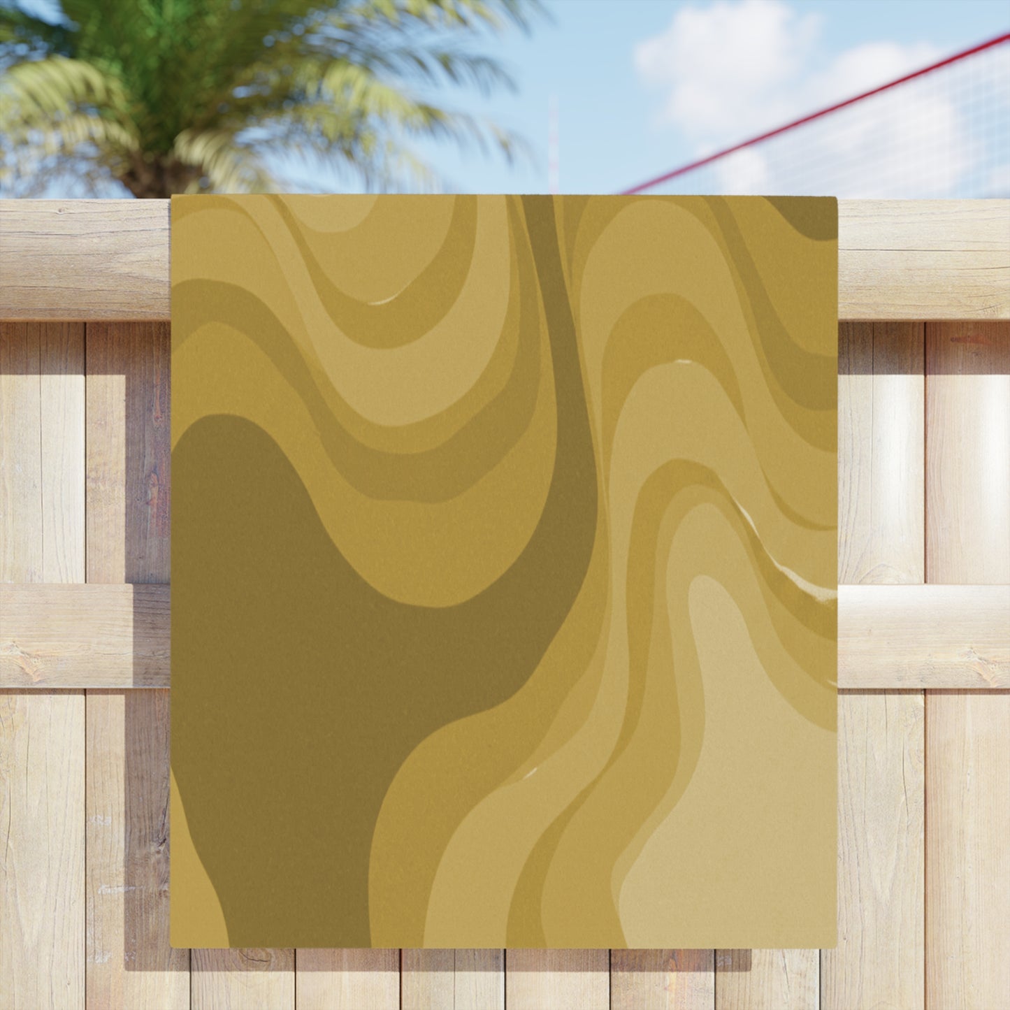 Brown Wavey Beach Towel, 30" x 60"