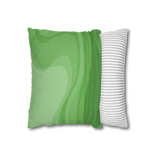Greenie Meanie Wavey Spun Polyester Square Pillowcase, 14" x 14"