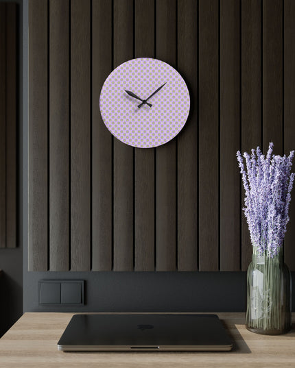 Magenta Star-crossed Bodies Acrylic Wall Clock, Round or Square, 10.75" x 10.75"