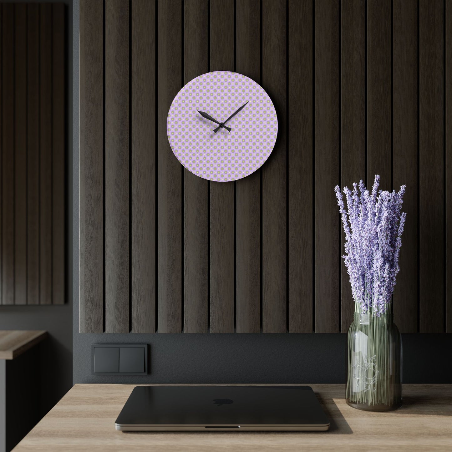 Magenta Star-crossed Bodies Acrylic Wall Clock, Round or Square, 10.75" x 10.75"