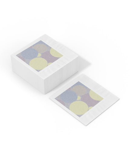 Pastel Soft Blue and Soft White Patches White Coined Napkins, 6.5" x 6.5"