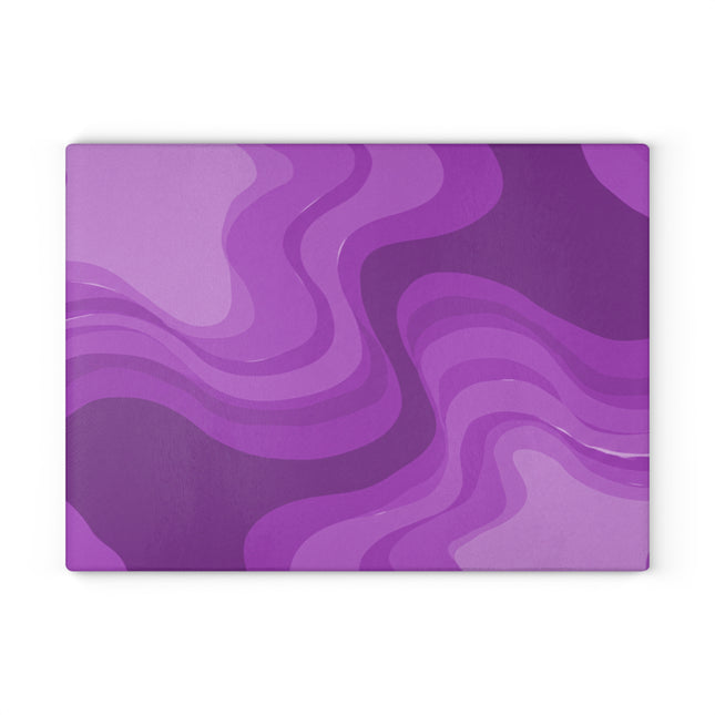Wavey Purple Wavey Glass Cutting Board, 11" x 15"