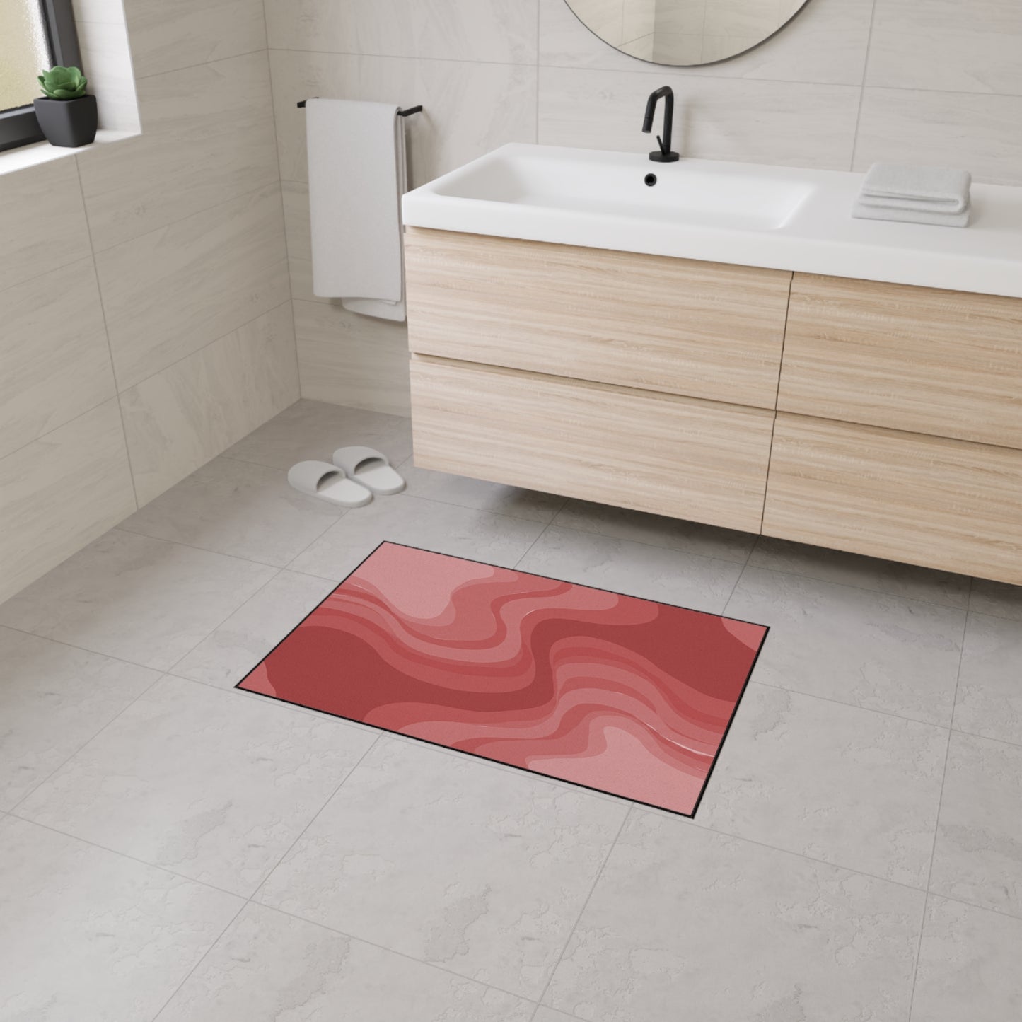 Power Red Wavey 24" x 36" Heavy Duty Floor Mat
