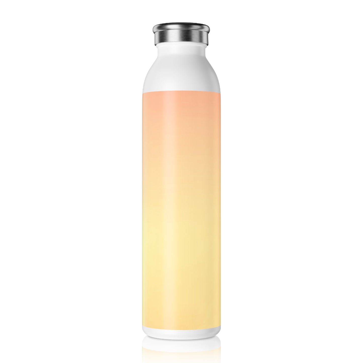 Hot Peach Fade Slim Water Bottle, 20 oz White