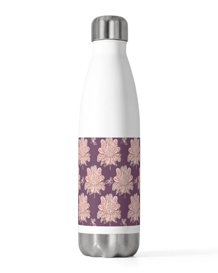 Pink Floral Butterflies 20oz Insulated Water Bottle