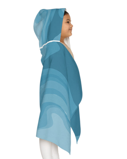 Sky Blue Wavey Youth Hooded Towel, 24" x 48"