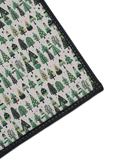 Mini Vintage Green Trees 18" x 27" Heavy Duty Floor Mat