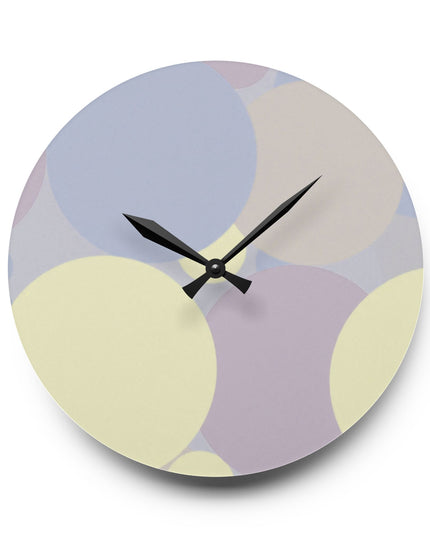 Pastel Soft Blue and Soft White Patches Acrylic Wall Clock, Round or Square, 10.75" x 10.75"