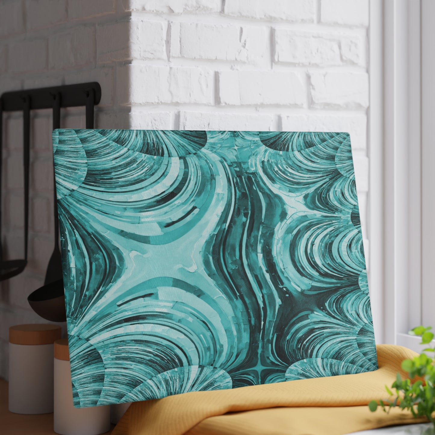 Uzi Spiral Tif 11" x 15" Glass Cutting Board