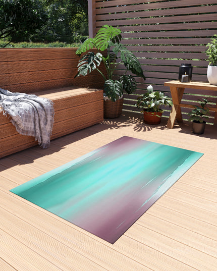 Green Sea Lavender Fog Outdoor Rug, 36" x 60"