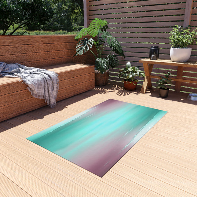 Green Sea Lavender Fog Outdoor Rug, 36" x 60"