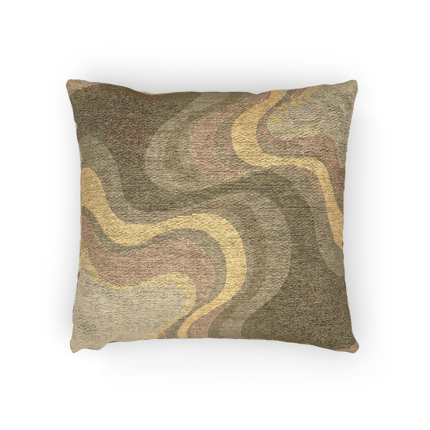 Brown Wavey Woven Pillow, 17" x 18"