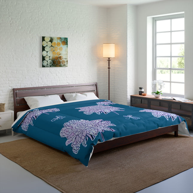 Lavender Floral Butterflies 104" × 88" Comforter