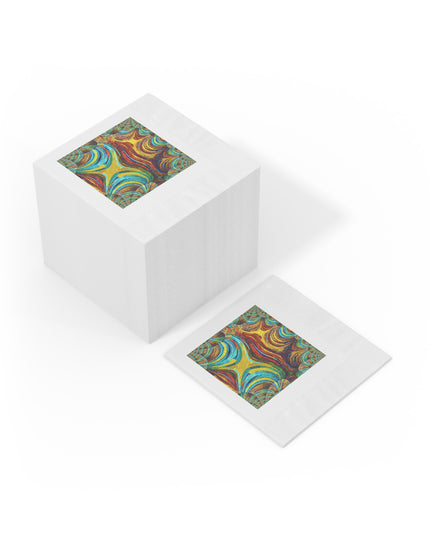 Uzi Spiral Alpha White Coined Napkins, 4.8" x 4.8"