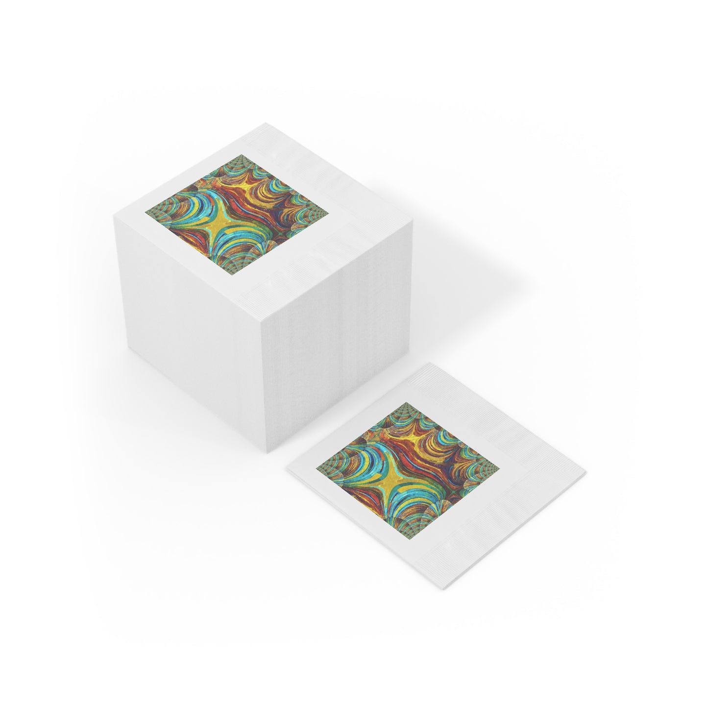 Uzi Spiral Alpha White Coined Napkins, 4.8" x 4.8"