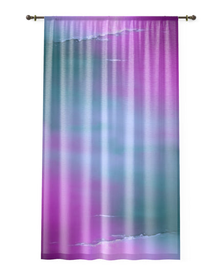 Dark Blue Green Sea Purple Fog Window Curtain, 50" x 84", partially transparent