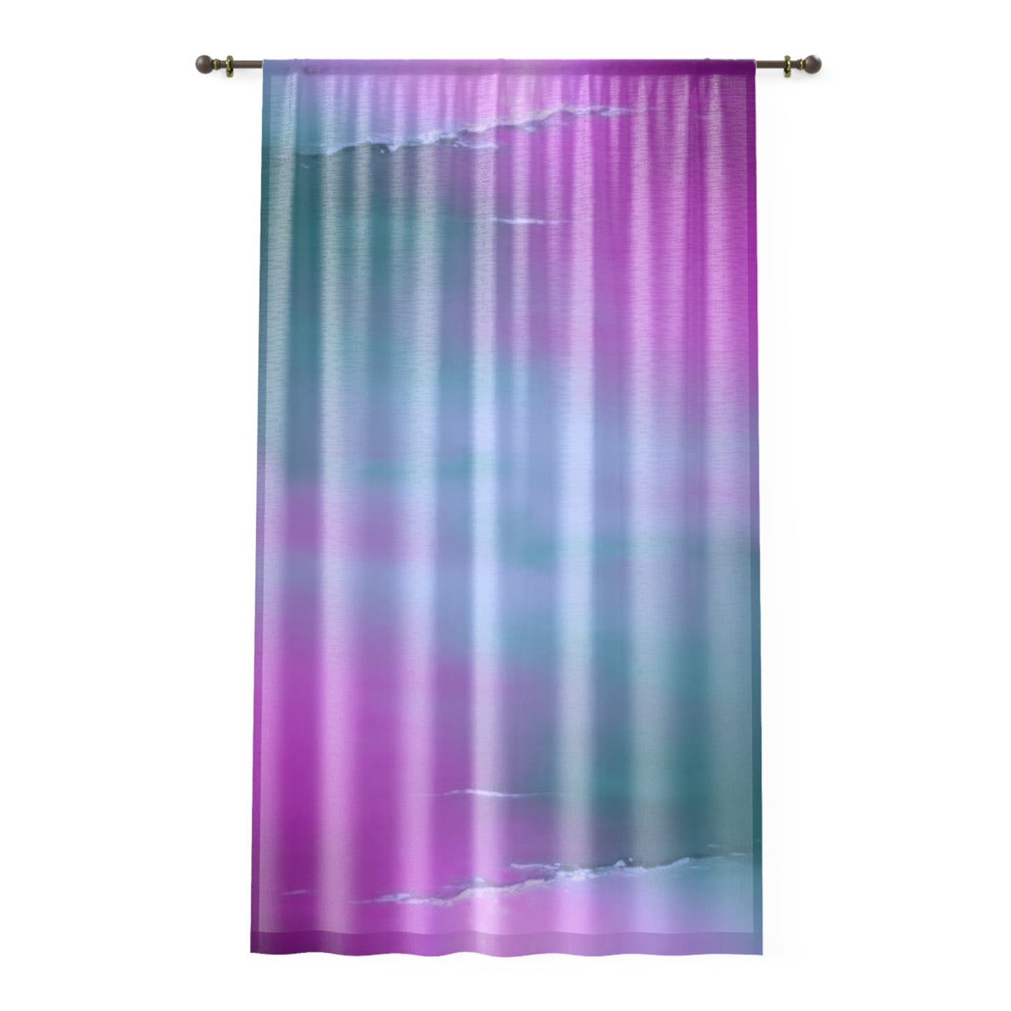 Dark Blue Green Sea Purple Fog Window Curtain, 50" x 84", partially transparent