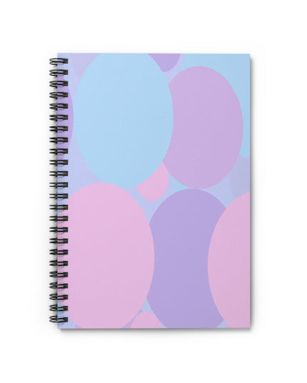 Pastel Purple and Mauve Patches Spiral Notebook - Ruled Line, 6" x 8", 118 pages