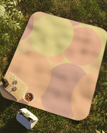 Pastel Hot Peach Patches 61" × 51" Picnic Blanket