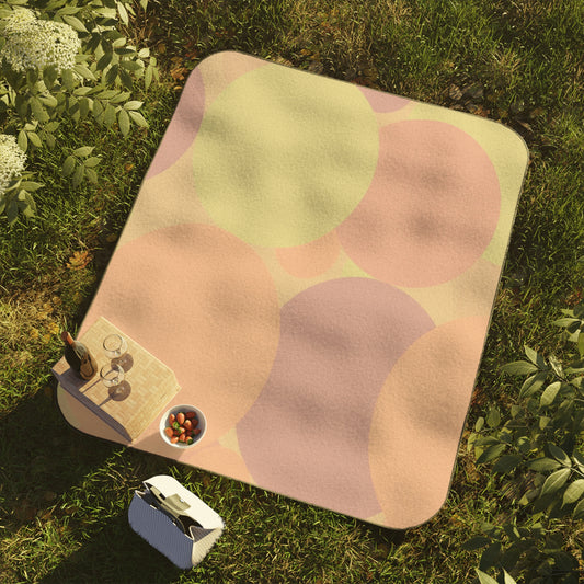 Pastel Hot Peach Patches 61" × 51" Picnic Blanket