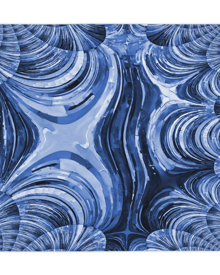 Uzi Spiral Deep Blue Tablecloth, 55" x 55"