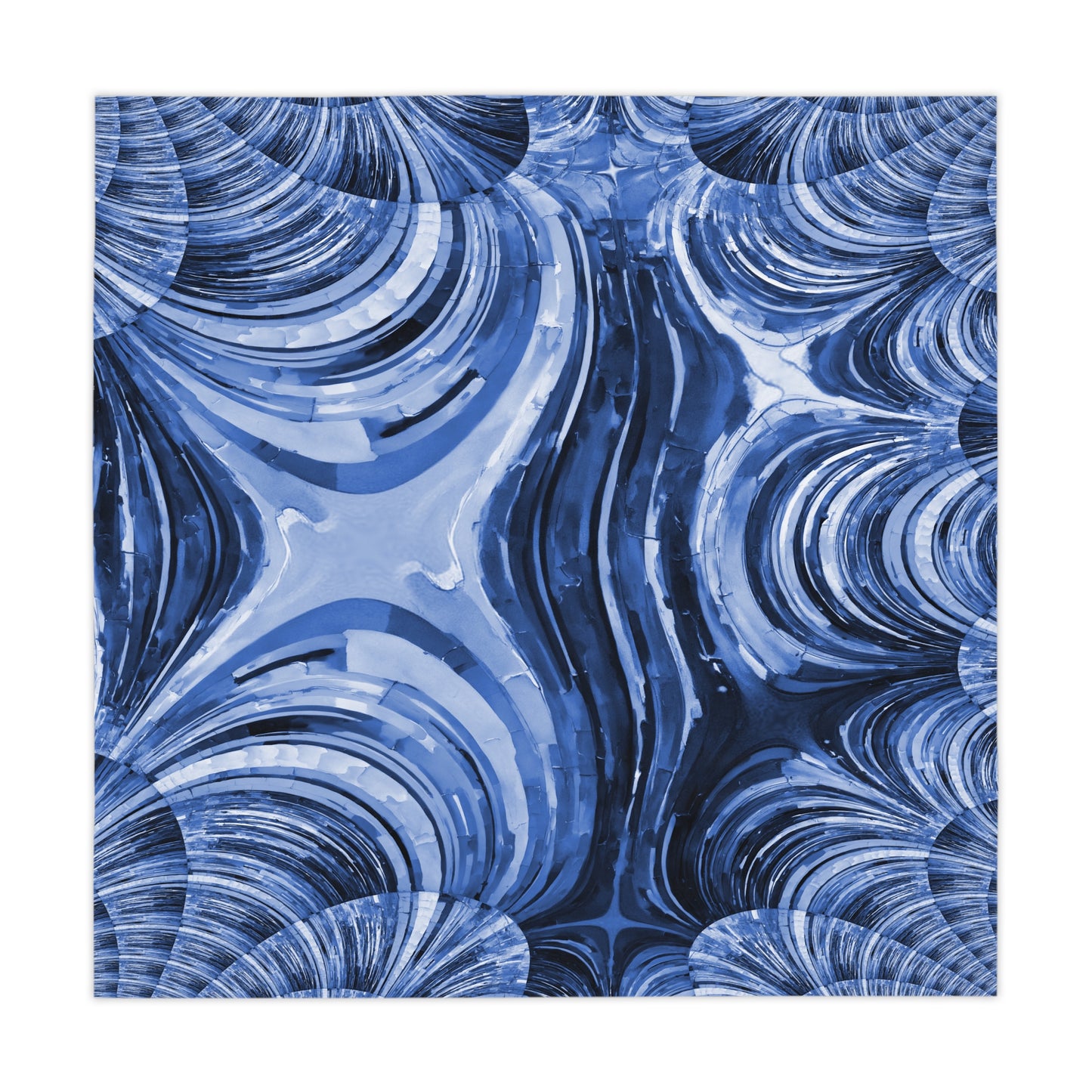 Uzi Spiral Deep Blue Tablecloth, 55" x 55"
