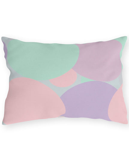 Pastel Peach and Soft Green Patches 20" x 14" Outdoor Pillow
